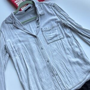 Aritzia Light Gray Button-Down Shirt